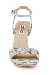 Mist Blue Fabric | Cady Sandals with Heart-Shaped Buckle Front