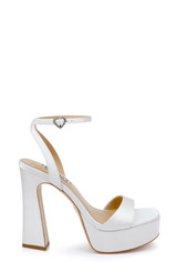 Soft White | Caia Platform Sandal with Heart-Shaped Buckle