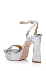 Silver | Caia Platform Sandal with Heart-Shaped Buckle