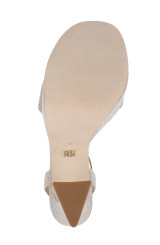 Gold Glitter | Caia Platform Sandal with Heart-Shaped Buckle Sole