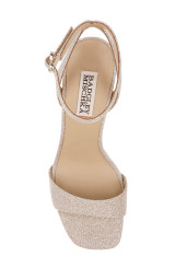 Gold Glitter | Caia Platform Sandal with Heart-Shaped Buckle Top 