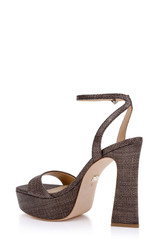 Brown | Caia Platform Sandal with Heart-Shaped Buckle Back Side
