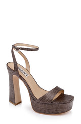 Brown | Caia Platform Sandal with Heart-Shaped Buckle Front Side