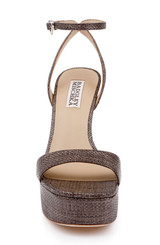 Brown | Caia Platform Sandal with Heart-Shaped Buckle Front