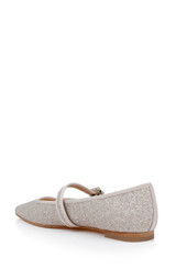 Champagne | Brystol Ballerina Flats with Crystal Buckle
