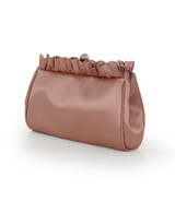 English Rose | Olivia Satin Ruffle Top Pouch Clutch