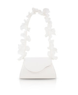 White | Sophia Ruffle Strap Shoulder Bag