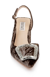 Brown Velvet | Adaline Slingback Block Heels Front Brown Velvet | Adaline Slingback Block Heels Front