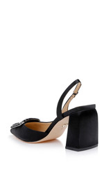 Black | Adaline Slingback Block Heels Back Side Black | Adaline Slingback Block Heels Back Side