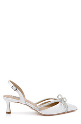 White | Angelina Slingback Kitten Heels Back Side
