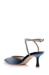 French Blue | Autumn Ankle Strap Kitten Heel Pumps
