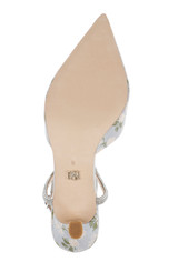 Mist Blue Fabric | Autumn Ankle Strap Kitten Heel Pumps Sole