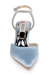 Azure Blue | Autumn Ankle Strap Kitten Heel Pumps Front