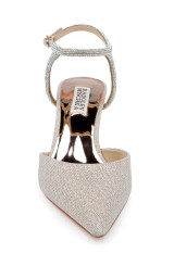 Gold Glitter | Autumn Ankle Strap Kitten Heel Pumps Front