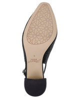 Black Tatum Slingback Block Heels with Capped Toe Top