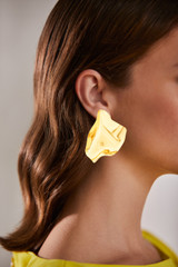 Gold | Oversized Molten Lily Pad Earrings