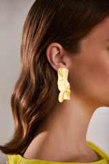 Gold | Rectangle Molten Metal Earrings