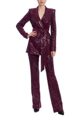 Side Zip Line Sequin Bootcut Pant by Badgley Mischka