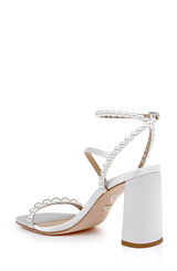 White | Jordyn Strappy Block Heel Sandals Back Side