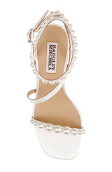 White | Jordyn Strappy Block Heel Sandals Top