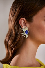 Gold | Sunburst Fan Earrings Model