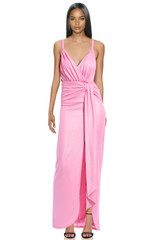 Pink | Daria Sleeveless V-Neck Gown Front
