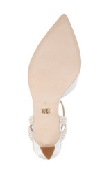 White | Destinee Pointed Toe Satin Pumps Sole