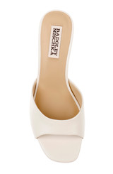 White Leather | Draya Open Toe Mid Heel Mules Top