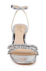 Silver Metallic | Nayla Kitten Heel Sandals Front