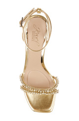 Gold Metallic | Nayla Kitten Heel Sandals Top