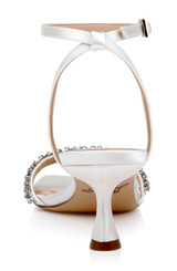Ivory Satin | Nayla Kitten Heel Sandals Back