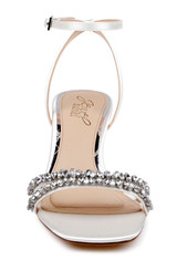 Ivory Satin | Nayla Kitten Heel Sandals front