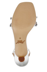 Ivory Satin | Nayla Kitten Heel Sandals Sole