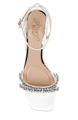 Ivory Satin | Nayla Kitten Heel Sandals Top