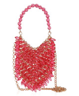 Hot Pink | Lively Dripped Crystal Mini Pouch Crossbody Front
