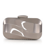 Silver | Aven Metal Wave Minaudiere Front