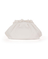 Soft White | Lottie Floral Applique Pouch Clutch