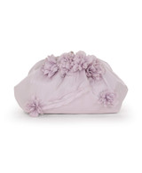 Lilac | Lottie Floral Applique Pouch Clutch Front