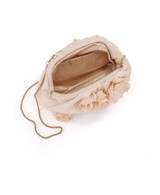 Peach Pearl | Lottie Floral Applique Pouch Clutch