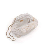 Soft White | Lottie Floral Applique Pouch Clutch