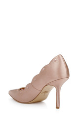 Nude | Eleni Satin Pointed Toe Scallop Pumps Back Side Nude | Eleni Satin Pointed Toe Scallop Pumps Back Side