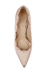 Nude | Eleni Satin Pointed Toe Scallop Pumps Top Nude | Eleni Satin Pointed Toe Scallop Pumps Top