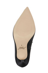Black | Eleni Satin Pointed Toe Scallop Pumps Sole Black | Eleni Satin Pointed Toe Scallop Pumps Sole