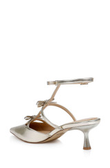 Gold Metallic | Elisabetta T-Strap Kitten Heel Pumps Back Side