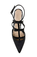 Black | Elisabetta T-Strap Kitten Heel Pumps Top