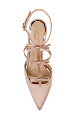 Nude | Elisabetta T-Strap Kitten Heel Pumps Top