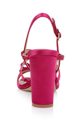 Pink | Eliza Strappy Block Heels Sandals Back