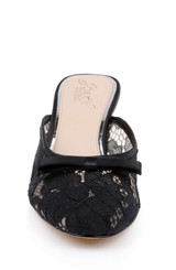 Black Satin | Elliot Closed Toe Mules Front