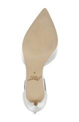 Ivory | Emmie Crystal Embellished Ankle Strap Pumps Sole