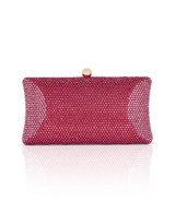 Burgundy | Nia Crystal Beveled Baguette Minaudiere Back
